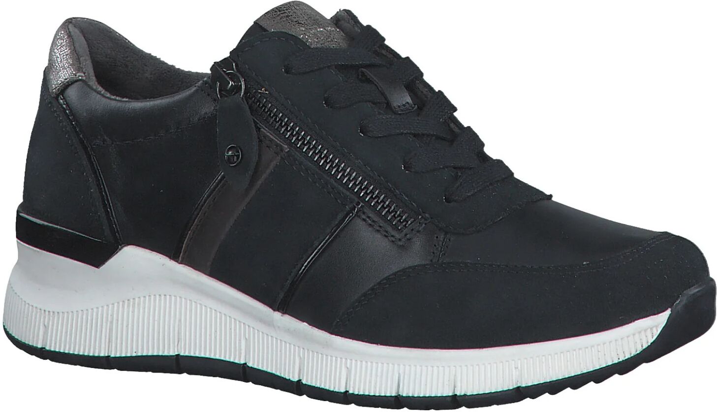 Sneakers dessus cuir - largeur confort - Tamaris Bleu 39