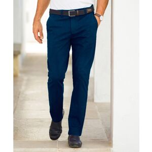 Blancheporte Pantalon Chino Uni Sergé Stretch Grand Confort - Homme Bleu 44