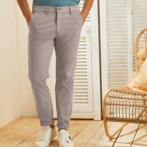 Blancheporte Pantalon Chino Uni Sergé Stretch Grand Confort - Homme Beige 40