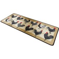 Tapis cuisine motif coqs – Blancheporte Beige 46X98