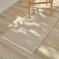 Tapis chevrons bicolores coton et jute – Blancheporte Blanc Tapis : 60x90cm