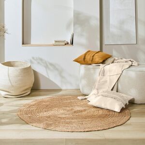 Blancheporte Tapis rond uni en jute tressé - Blancheporte Beige Tapis rond : diamètre 120cm