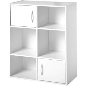 Blancheporte Meuble de rangement ORIGAME - 6 cases, 2 portes - Blancheporte Blanc Unité