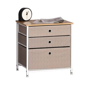 Blancheporte Commode 3 tiroirs métal et tissu - Blancheporte Beige Unité