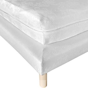 Blancheporte Housse de matelas ou sommier coutil médaillons 18 cm - Blancheporte Blanc Cache- sommier 1 personne : 90x190cm