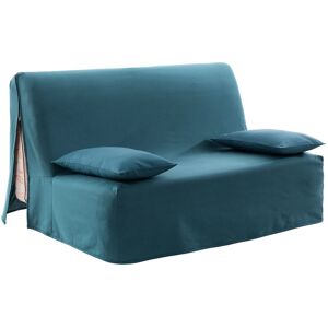 Blancheporte Housse canapé BZ bachette coton uni - Colombine Bleu Housse BZ non matelassée : 190x140cm