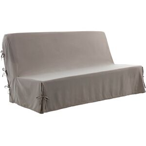 Blancheporte Housse canapé clic-clac standard microfibre - Blancheporte Taupe Housse clic clac non matelassée : 140x190cm