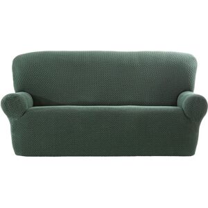 Blancheporte Housse texturée bi-extensible spéciale canapé fauteuil à accoudoirs - Blancheporte Vert Housse canapé 3 places