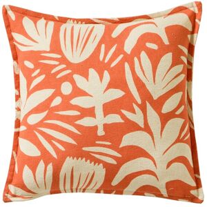 Blancheporte Coussin imprimé végétal - Blancheporte Orange Coussin : 40x40 cm