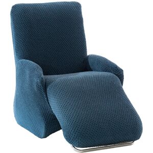 Blancheporte Housse texturée bi-extensible spéciale fauteuil relax - Blancheporte Bleu Housse fauteuil relax