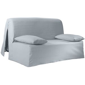 Blancheporte Housse canapé BZ bachette coton uni - Colombine Gris Housse BZ non matelassée : 190x140cm