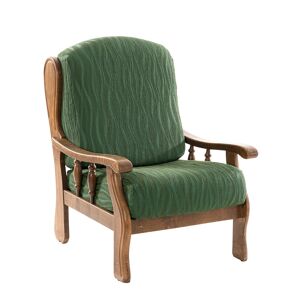 Blancheporte Housses extensible jacquard pour fauteuil rustique - Blancheporte Vert Lot housses dossier et assise