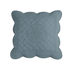 Blancheporte Housse coussin unie style boutis Cassandre - Blancheporte Bleu Housse de coussin : 40x40cm