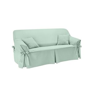 Blancheporte Housse bachette coton uni nouettes fauteuil canapés - Colombine Vert Housse canapé 3 places - Publicité