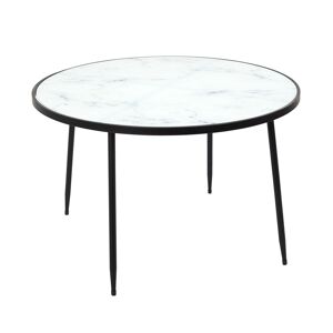 Blancheporte Table basse NESIA - métal et verre - Blancheporte Blanc Unité