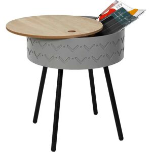 Blancheporte Table d’appoint-coffre déco - pieds métal - Blancheporte Gris Unité