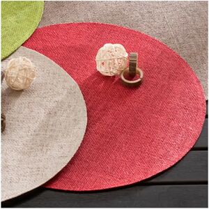 Blancheporte Set de table rond bambou - Lot de 4 - Blancheporte Rouge Lot de 4 sets de table : rond 38cm