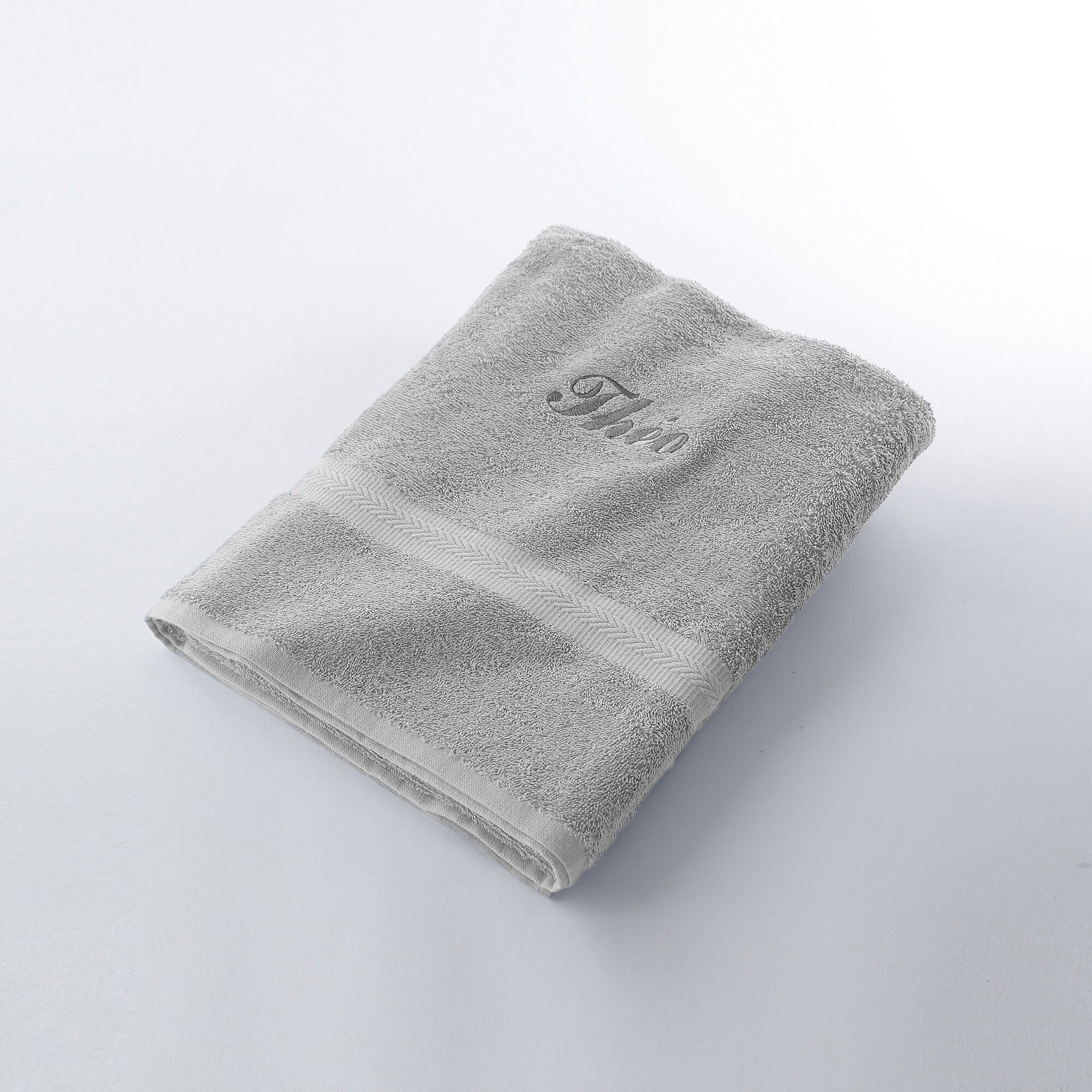 Blancheporte Serviette éponge personnalisable confort moelleux - Colombine Gris Drap de bain : 90x150cm