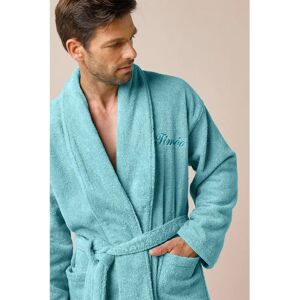 Blancheporte Peignoir mixte adulte éponge bouclette col châle personnalisable - Colombine Vert 54/56