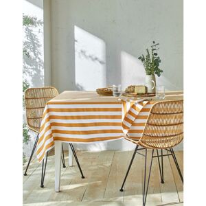 Blancheporte Nappe rayée, collection Ninole - Blancheporte Jaune Lot de 3 serviettes de table : 45x45cm