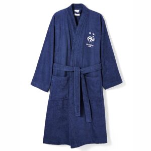 FFF Peignoir de bain adulte FFF® col kimono, éponge bouclette - FFF Bleu 44/48