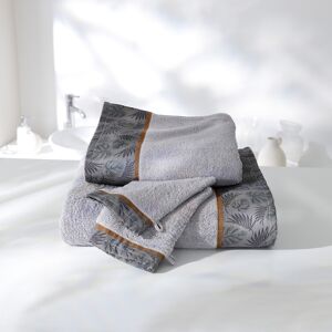 Blancheporte Éponge coton liteau motif jungle - 420 g/m² - Colombine Gris Lot de 2 gants