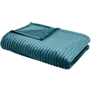 Blancheporte Plaid polaire toucher peluche - texturé - Blancheporte Bleu Plaid : 150x200cm