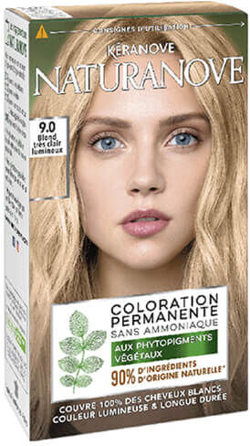 Coloration sans ammoniaque 9.0 Blond Très Clair Lumineux Kéranove Naturanove