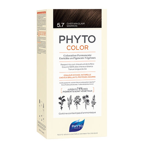 Phyto Kit Coloration Permanente 5.7 Châtain Clair Marron PHYTOCOLOR