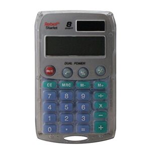 Rebel 77234A Calculatrice de poche 8 chiffres solaire/pile Argent - Publicité