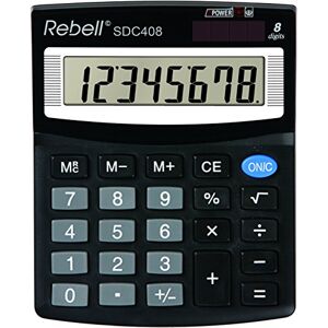 Rebell re-Calculatrice sdc408 sdc408, Standard équipement et angewinkeltem Écran 8 chiffres, noir - Publicité
