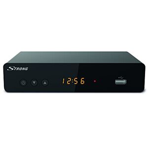 STRONG SRT8222 Décodeur Double Tuners TNT Full HD -DVB-T2 Compatible HEVC265 Récepteur/Tuner TV avec Fonction enregistreur (HDMI, Péritel, USB, Dolby Digital Plus) Noir - Publicité