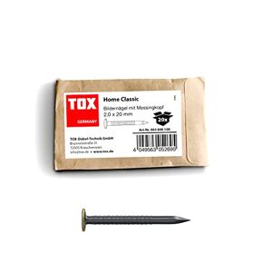 TOX Home Classic 063600100 Clous en acier pour tableaux pour presque tous les matériaux de construction, noir, taille 2,0 x 20 mm, 63600100 - Publicité