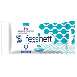 Fess Nett Fess'nett Papier Toilette Humide Pocket Sensitive 20 Pièces 1 Unité - Publicité