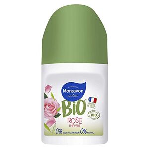 Monsavon Déodorant Bio Femme Bille Senteur Rose & Thé Vert, Efficacité 24, Sans Alcool, Vegan, Fabriqué en France, 50ml - Publicité