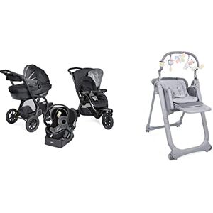 Chicco Trio Activ3 Poussette 3 en 1 avec Set de Voyage pour Voiture, Canne  Inclinable à 3 Roues, Landau/Nacelle et Siège Auto Bébé Groupe 0+, avec