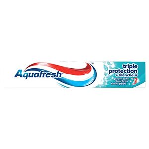 Aquafresh Dentifrice Triple Protection Blancheur, Gencives Saines, Pour Des Dents Fortes et Une Haleine Fraiche, 75 ml - Publicité