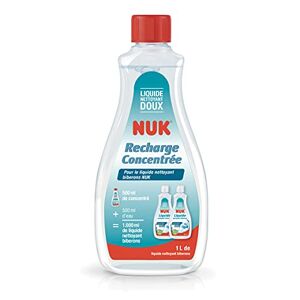 Nuk Recharge concentrée pour liquide nettoyant spécial biberons, 500 ml, Produit idéal pour le nettoyage des biberons, tétines et accessoires, Sans parfum, pH neutre, Flacon 100 % recyclé 10751419 - Publicité