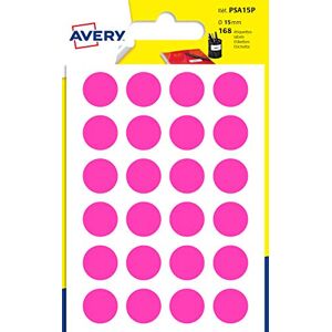 Avery Sachet de 168 pastilles roses autocollantes, Diamètre Ø 15 mm - Publicité