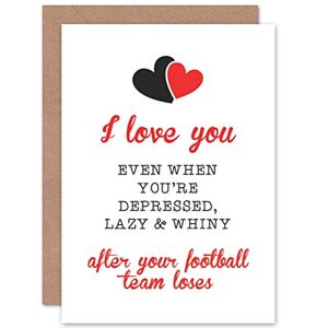 Wee Blue Coo CARD GREETING ROMANCE VALENTINE FOOTBALL LOVE FUNNY - Publicité