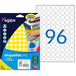 Agipa Etui A5 960 étiquettes rondes jaunes 15 diam - Publicité