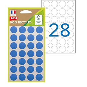 Apli 101783 Pastilles de couleur 100% recyclées 168 pastilles Diamètre: 15 mm Couleur: Bleu. Publicité