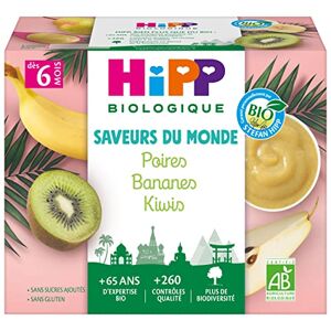 HiPP Biologique Poires Bananes Kiwis Coupelles 4x100g - Publicité