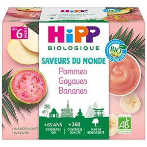 HiPP Biologique Pommes Goyaves Bananes Coupelles 4x100g - Publicité