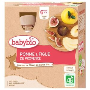 Babybio Gourdes Fruits Pomme Figue 4x90 g 6+ Mois BIO - Publicité