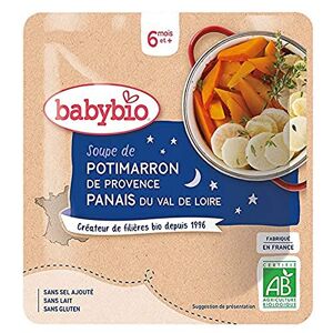 BabyBio BIO- Bonne Nuit Soupe de Potimarron de la Drôme Panais 190 g 6+ Mois Lot de 6 - Publicité