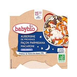 BabyBio Assiette Aubergines de Provence Façon Parmigiana/Macaroni 15+ Mois 260 g - Publicité