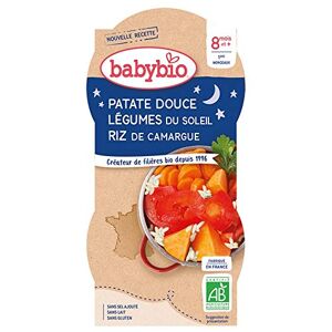 BabyBio Bonne Nuit Bols Patate Douce Légumes du Soleil 2x200 g 8+ Mois BIO Lot de 3 - Publicité