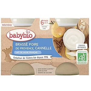 BabyBio Lait de Vache français Petits Pots Brassé Poire de Provence Cannelle 2x130g 6 Mois BIO - Publicité