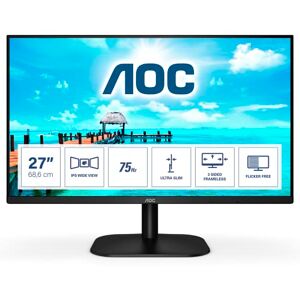 AOC Écran 27B2H 68 cm (27 pouces) (VGA, HDMI, résolution 1920 x 1080, 75 Hz, temps de réponse 5 ms) noir - Publicité
